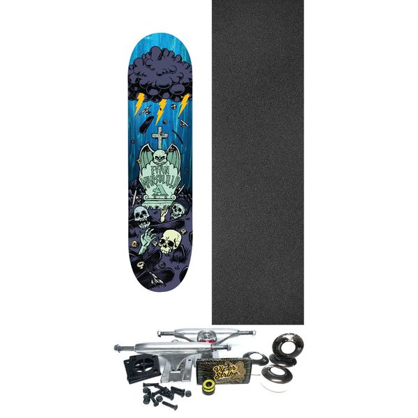 All I Need Skateboards Evan Mansolillo Graveyard Skateboard Deck - 8.5" x 32.37" - Complete Skateboard Bundle